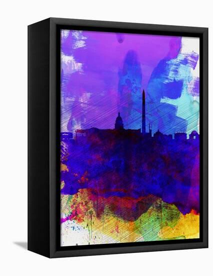 Washington DC Watercolor Skyline 2-NaxArt-Framed Stretched Canvas