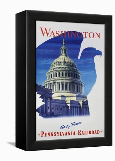 Washington - Go by Train - Pennsylvania Railroad Travel Poster-null-Framed Premier Image Canvas