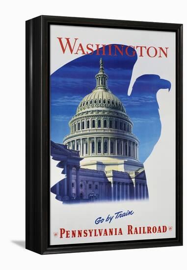 Washington - Go by Train - Pennsylvania Railroad Travel Poster-null-Framed Premier Image Canvas