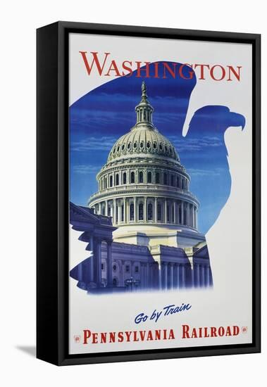 Washington - Go by Train - Pennsylvania Railroad Travel Poster-null-Framed Premier Image Canvas