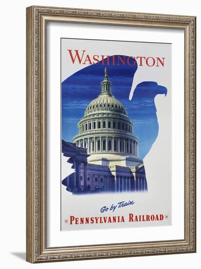 Washington - Go by Train - Pennsylvania Railroad Travel Poster-null-Framed Giclee Print