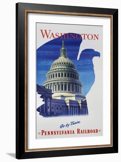 Washington - Go by Train - Pennsylvania Railroad Travel Poster-null-Framed Giclee Print