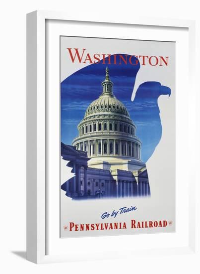 Washington - Go by Train - Pennsylvania Railroad Travel Poster-null-Framed Giclee Print