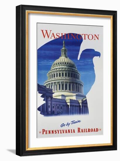 Washington - Go by Train - Pennsylvania Railroad Travel Poster-null-Framed Giclee Print