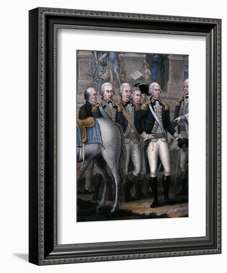 Washington, Hamilton, Rochambeau and General Lincoln, Detail from the British Surrendering-null-Framed Giclee Print