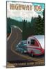 Washington - Highway 109 - Hidden Scenic Coast Byway - Retro Camper-Lantern Press-Mounted Art Print