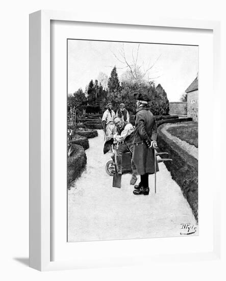 Washington in Garden-Howard Pyle-Framed Art Print