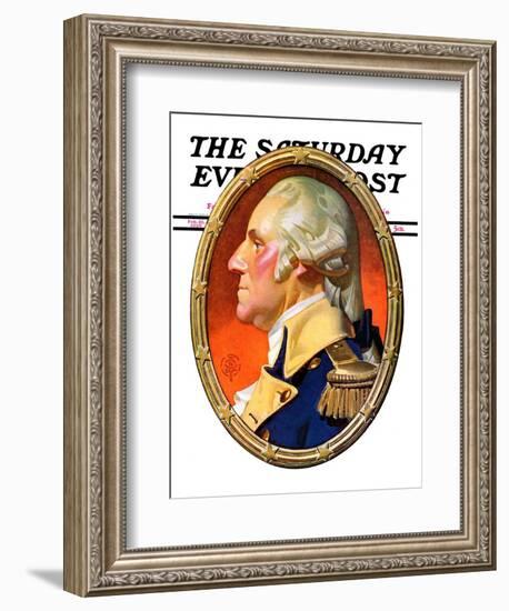 "Washington in Profile," Saturday Evening Post Cover, February 25, 1939-Joseph Christian Leyendecker-Framed Giclee Print