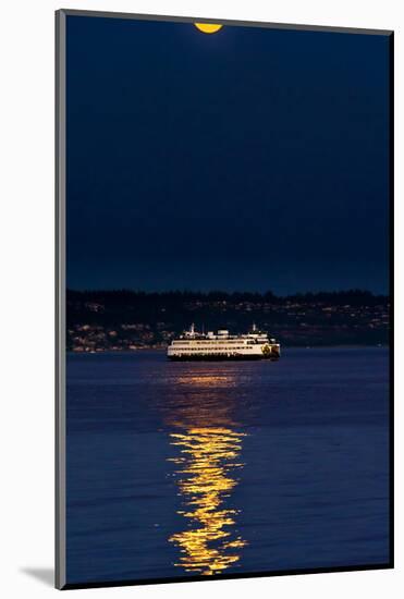 Washington, Kingston. the Super Moon Illuminates the Kingston Ferry-Richard Duval-Mounted Photographic Print