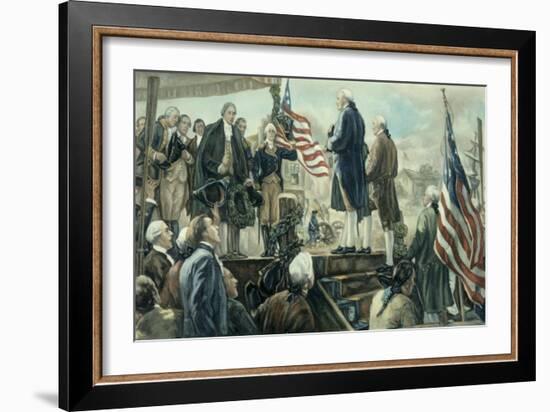 Washington Landing at Foot of Wall Street, NY-Frederick Coffay Yohn-Framed Giclee Print