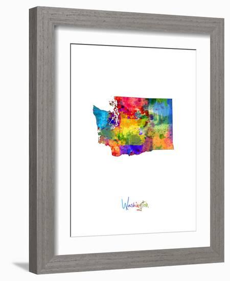 Washington Map-Michael Tompsett-Framed Art Print