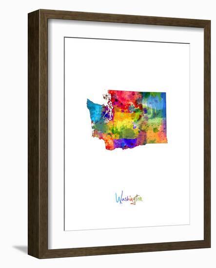 Washington Map-Michael Tompsett-Framed Art Print