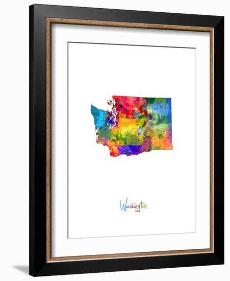 Washington Map-Michael Tompsett-Framed Art Print