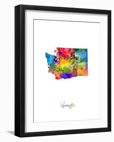 Washington Map-Michael Tompsett-Framed Art Print