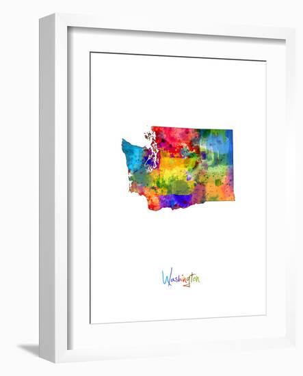 Washington Map-Michael Tompsett-Framed Art Print