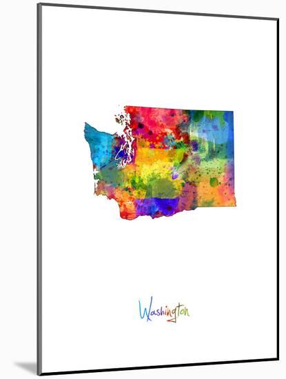 Washington Map-Michael Tompsett-Mounted Art Print