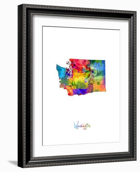 Washington Map-Michael Tompsett-Framed Art Print