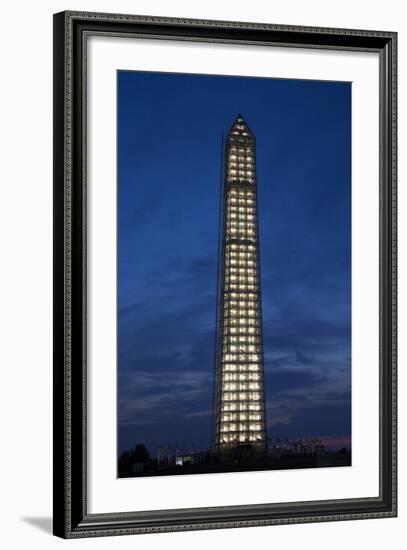 Washington Memorial with Scaffolding at Sunset, Washington DC-Joseph Sohm-Framed Photographic Print