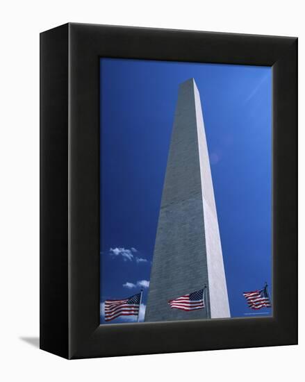 Washington Monument and Stars and Stripes Flags, Washington D.C., USA-Jonathan Hodson-Framed Premier Image Canvas