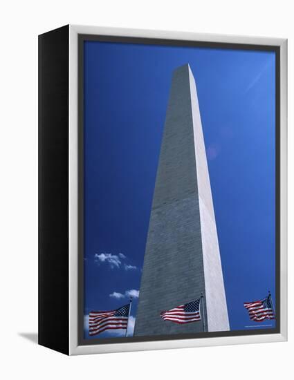 Washington Monument and Stars and Stripes Flags, Washington D.C., USA-Jonathan Hodson-Framed Premier Image Canvas