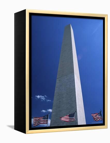 Washington Monument and Stars and Stripes Flags, Washington D.C., USA-Jonathan Hodson-Framed Premier Image Canvas