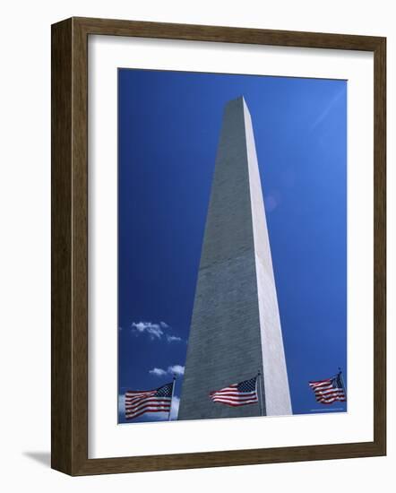 Washington Monument and Stars and Stripes Flags, Washington D.C., USA-Jonathan Hodson-Framed Photographic Print