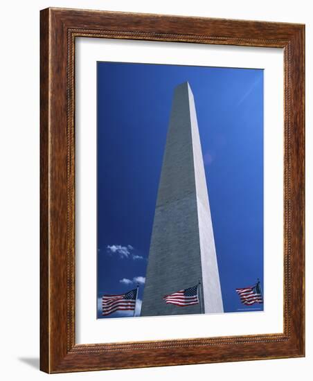 Washington Monument and Stars and Stripes Flags, Washington D.C., USA-Jonathan Hodson-Framed Photographic Print