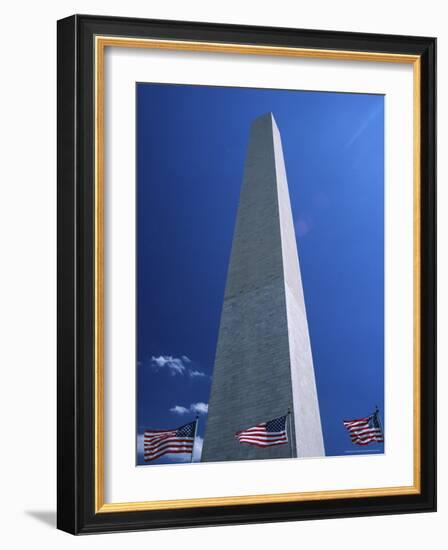 Washington Monument and Stars and Stripes Flags, Washington D.C., USA-Jonathan Hodson-Framed Photographic Print