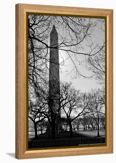 Washington Monument Black and White DC-null-Framed Stretched Canvas