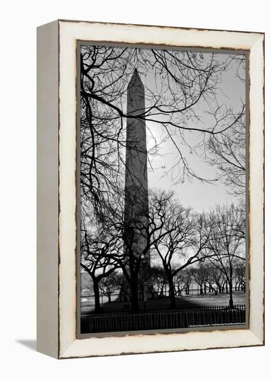 Washington Monument Black and White DC-null-Framed Stretched Canvas