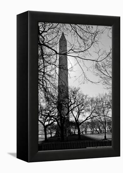 Washington Monument Black and White DC-null-Framed Stretched Canvas