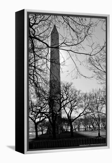 Washington Monument Black and White DC-null-Framed Stretched Canvas