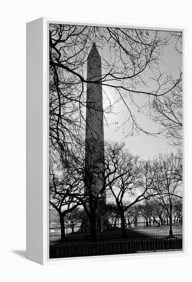 Washington Monument Black and White DC-null-Framed Stretched Canvas