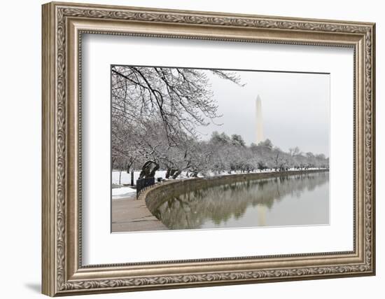 Washington Monument in Winter as Seen from Tidal Basin - Washington Dc, United States of America-Orhan-Framed Photographic Print