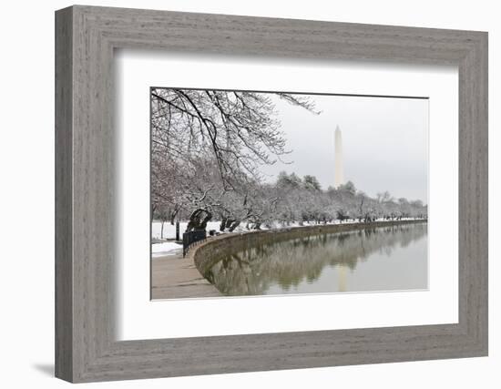 Washington Monument in Winter as Seen from Tidal Basin - Washington Dc, United States of America-Orhan-Framed Photographic Print