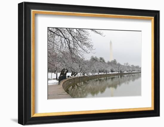 Washington Monument in Winter as Seen from Tidal Basin - Washington Dc, United States of America-Orhan-Framed Photographic Print