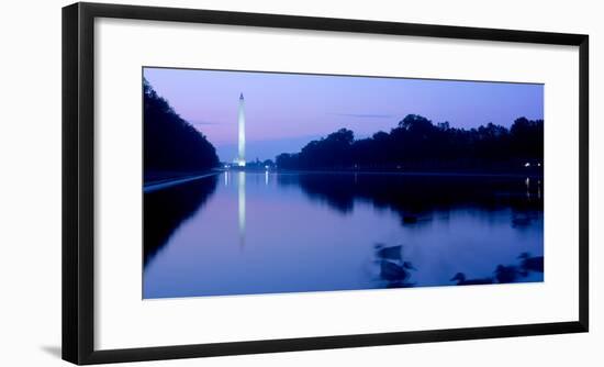 Washington Monument reflecting in pool at dawn, Washington DC, USA-null-Framed Photographic Print