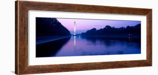 Washington Monument reflecting in pool at dawn, Washington DC, USA-null-Framed Photographic Print