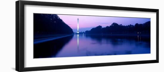 Washington Monument reflecting in pool at dawn, Washington DC, USA-null-Framed Photographic Print