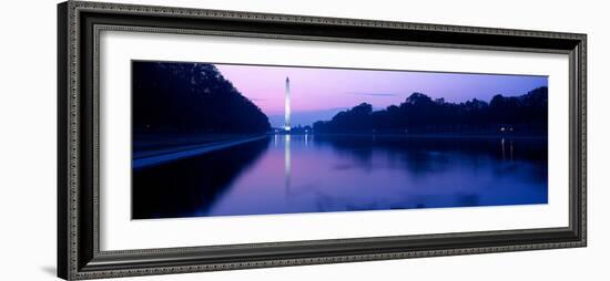 Washington Monument reflecting in pool at dawn, Washington DC, USA-null-Framed Photographic Print