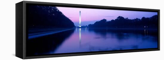 Washington Monument reflecting in pool at dawn, Washington DC, USA-null-Framed Premier Image Canvas