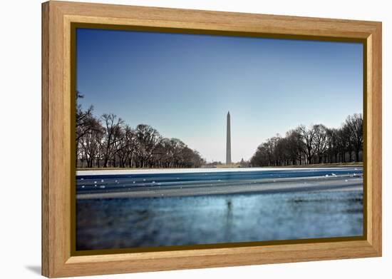 Washington Monument Reflecting Pool Washington DC-null-Framed Stretched Canvas