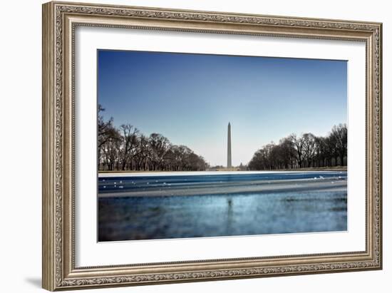 Washington Monument Reflecting Pool Washington DC-null-Framed Photo