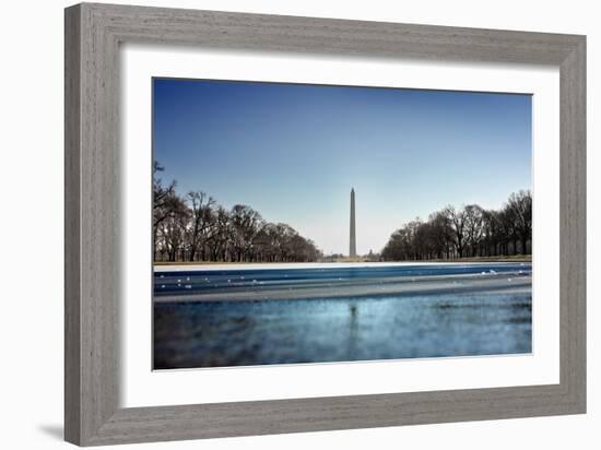 Washington Monument Reflecting Pool Washington DC-null-Framed Photo