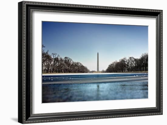 Washington Monument Reflecting Pool Washington DC-null-Framed Photo