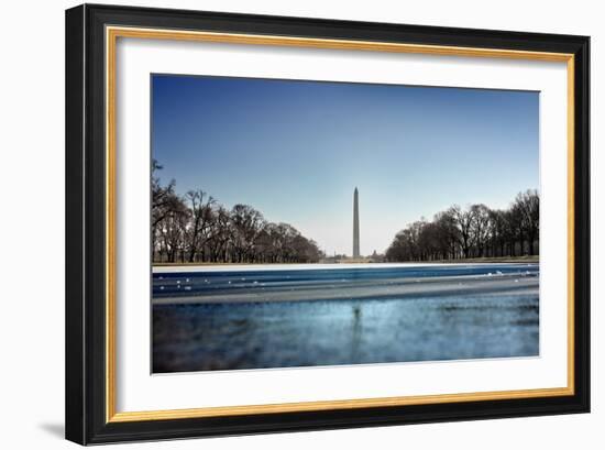 Washington Monument Reflecting Pool Washington DC-null-Framed Photo