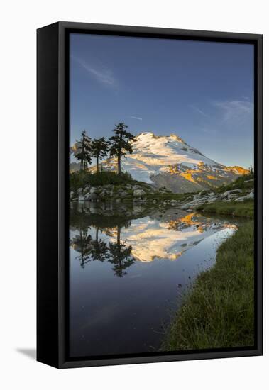 Washington, Mt. Baker Reflecting in a Tarn on Park Butte-Gary Luhm-Framed Premier Image Canvas