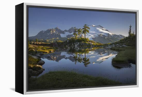 Washington, Mt. Baker Reflecting in a Tarn on Park Butte-Gary Luhm-Framed Premier Image Canvas