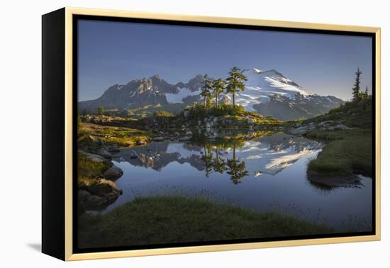 Washington, Mt. Baker Reflecting in a Tarn on Park Butte-Gary Luhm-Framed Premier Image Canvas