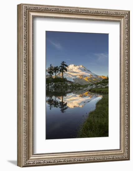 Washington, Mt. Baker Reflecting in a Tarn on Park Butte-Gary Luhm-Framed Photographic Print